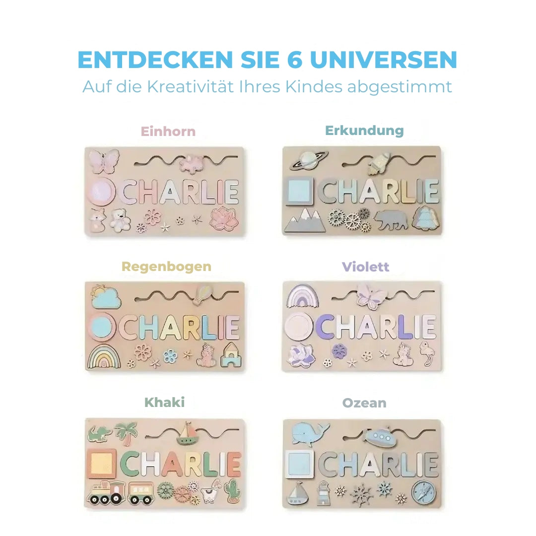 🧩 Personalisiertes Holzpuzzle mit Vornamen