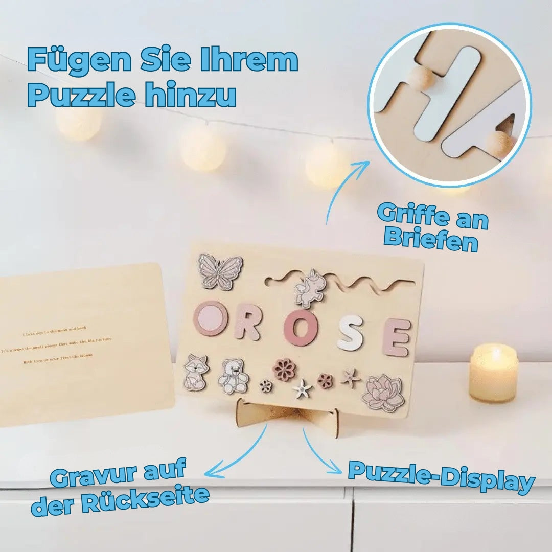 🧩 Personalisiertes Holzpuzzle mit Vornamen