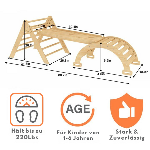 Hazel - Pikler Dreiecksleiter- und Wippenset