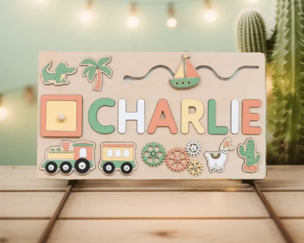 🧩 Personalisiertes Holzpuzzle mit Vornamen